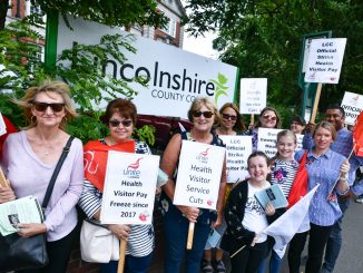 Lincolnshire Health Visitors lobby council offices