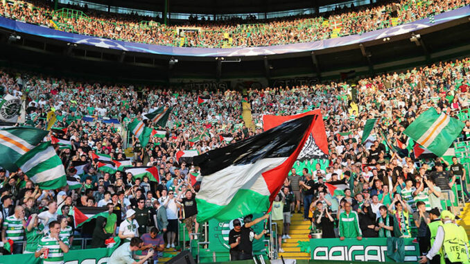 Celtic wave Palestinian flags