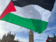 Palestine flag at Westminster
