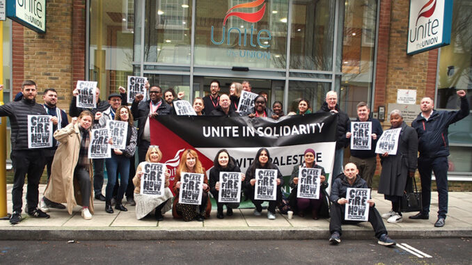 London & Eastern Unite members for Palestine