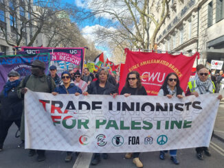 Trade union bloc on the Palestine march